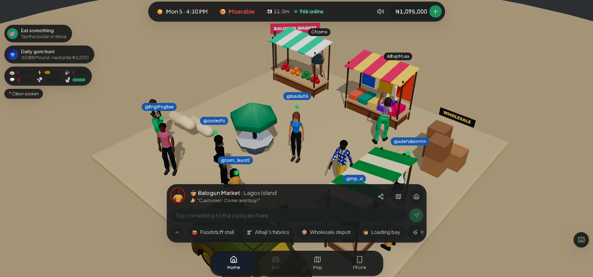 Actual Lagos Life Balogun Market screenshot, including the original game interface